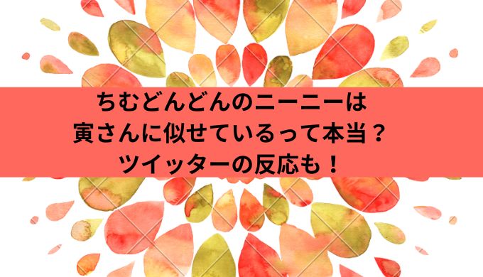 ちむどんどんのニーニーは寅さんに似せているって本当？ツイッターの反応も！